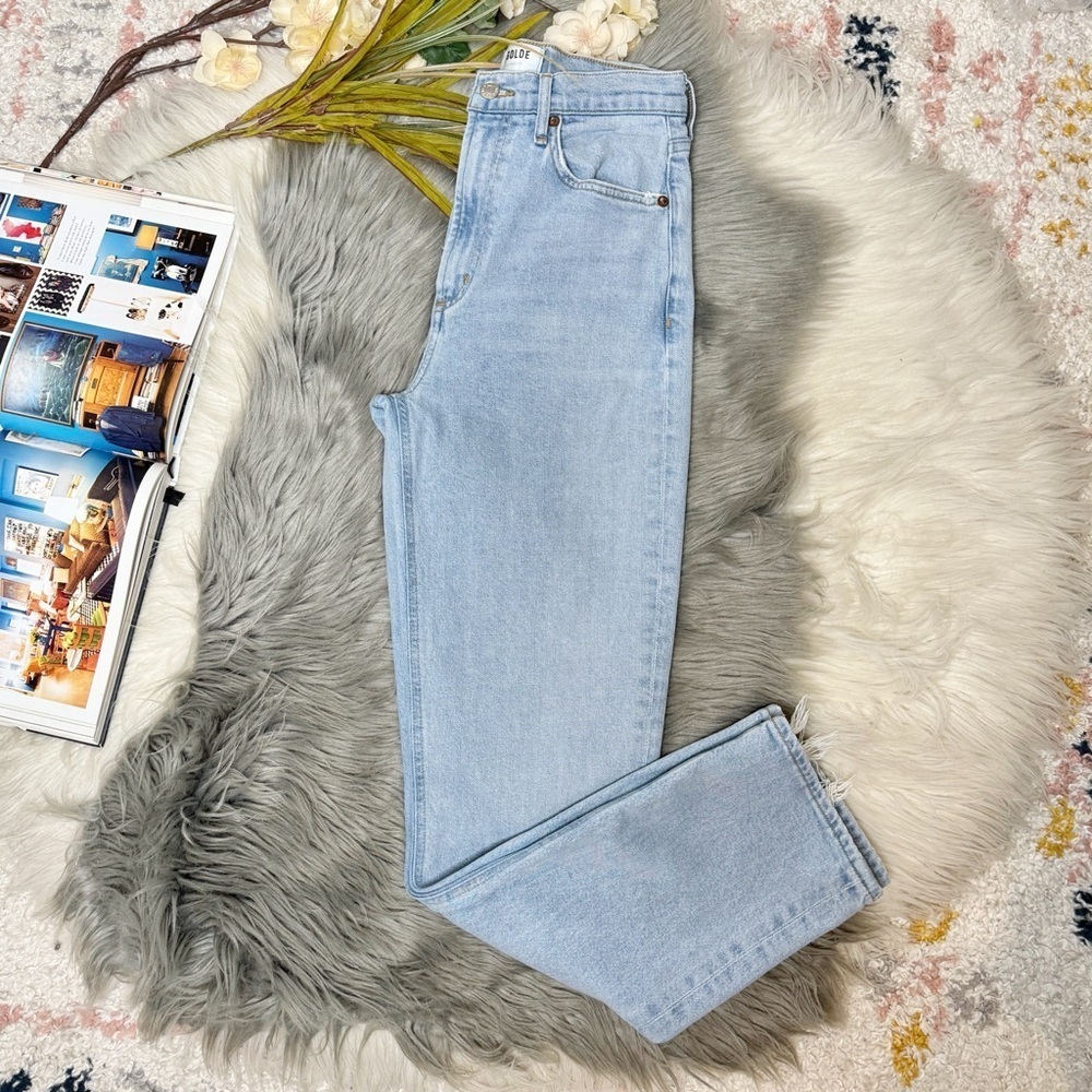 AGOLDE Stovepipe High Rise Straight Leg Light Wash Jeans Size 26 - Picture 12 of 13